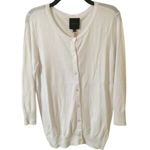 NWT Alex Marie Small White Coral Horizon Lightweight Button Up Sweater